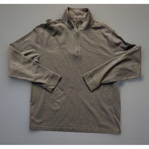 Van Heusen Flex 1/4 Quarter Zipper Long Sleeve Pullover Shirt Gray Medium JBHS